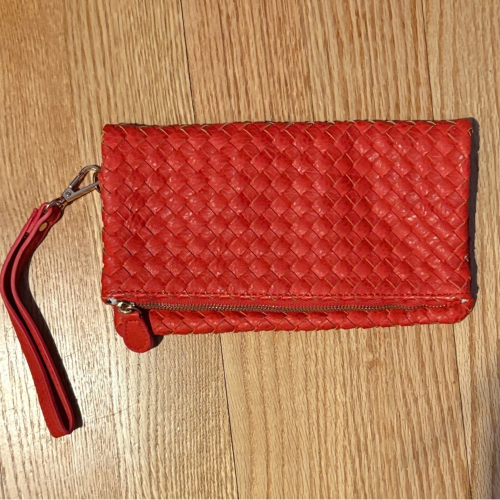 Urban Expressions Vibrant Red Woven Clutch